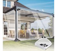 Bâche de protection transparente avec fermeture éclair, bâche PVC étanche pour l'extérieur - Idéale pour les meubles de jardin, le kiosque et le balcon - 2 x 4 m