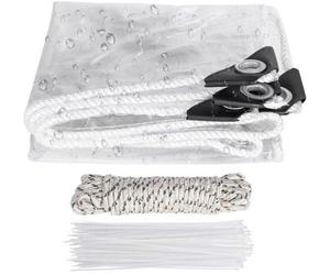 Bâche de protection transparente et imperméable pour toiture, 3 x 4 m