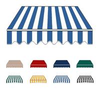 Bâche de rechange imperméable pour auvent d'extérieur - 3 x 2 m - Bâche robuste pour terrasse, jardin, balcon, terrasse - Bleu-blanc (4 x 3 m)