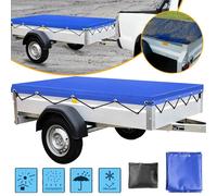 Bâche de remorque - Bâche de protection en PVC - Étanche - Œillets renforcés - Bandes réfléchissantes - Bleue