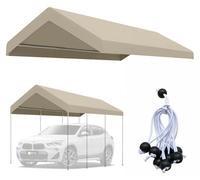Bâche de remplacement pour abri de voiture - Bâche seule - 3 x 6 m - Oxford 1800D - Imperméable - Résistante aux UV - Très résistante - Kaki