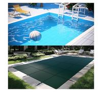 Bâche de sécurité pour piscine creusée, design rectangulaire, bonne perméabilité à la pluie, matériel d'installation inclus, 7 m de diamètre pour une meilleure protection