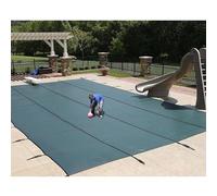 Bâche de sécurité pour piscine creusée verte - Bâche de sécurité ronde d'hiver robuste pour piscine creusée - 1,5 m/1,8 m/2,1 m/2,4 m/3 m/3,7 m/4,3 m/4,6 m/5,5 m/7,3 m Grande taille (2 m x 7 m)