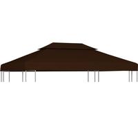 Bâche de toit de pavillon avec conduit de cheminée 310 g/m² 4x3 m Brun