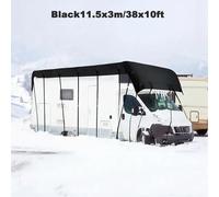 Bâche de toit pour camping-car - Bâche de protection / auvent - 11,5 x 3 m (38 x 10 ft) - Oxford 210D - Imperméable 3000 Pa - Protection UV - Noir