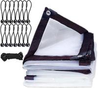 Bâche de toit transparente et imperméable avec œillets - multifonctionnelle - 3 x 3 m