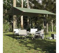 Bâche d'extérieur imperméable 400 x 294 cm, bâche de camping verte en taffetas avec revêtement PU, bâche imperméable avec coutures scellées pour protection solaire et pluie, sac de transport inclus