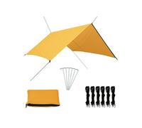 Bâche d'Extérieur Tente de Camping Abri de Bâche d'Ombrage pour Plage Parc Randonnée Hamac Résistant aux UV Durable 3x2,85 m Jaune
