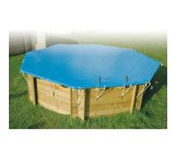 Bâche d'hiver et de sécurité pour piscine bois UBBINK Octogonale 430 - Bleue - Epaisseur 550gr