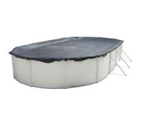 Bâche d'hiver pour Piscine hors sol 640 x 366 cm - TOI - Ovale - Résistant aux déchirures - Anti-UV - Noire