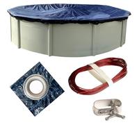 Bâche d'hiver Ronde pour Piscine Hors Sol, 4,8 m, avec treuil et câble, résistance et durabilité supérieures, Protection UV
