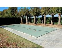 Bâche d'Hivernage Amande 10,60 x 5,60 m Pour Piscine Maximum 10 x 5 m avec Grille Centrale d'Evacuation - Fabrication Française - Direct Usine - 550