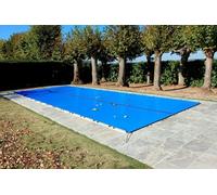 Bâche d'Hivernage Bleue 9,60 x 4,60 m Pour Piscine Maximum 9 x 4 m avec Grille Centrale d'Evacuation - Fabrication Française - Direct Usine - 550