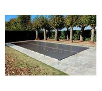 Bâche d'Hivernage Anthracite 6,60 x 3,60 m Piscine Maximum 6 x 3 m avec Grille Centrale d'Evacuation - Fabrication Française - Direct Usine - 550 g/m² - Livrée avec Sandows Cabiclic + Pitons Crosse