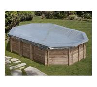 Bâche d'hivernage pour piscine bois octogonale Avocado 6 56 x 4 56 m - Gré