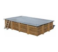 Bâche d'hivernage pour piscine bois rectangulaire Braga 8,15 x 4,20 m - Gré Gris G