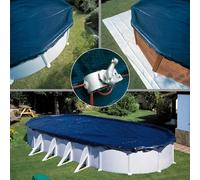 Bâche d'hivernage renforcée pour piscine acier Gre - Ovale 6,10x4,10m (pour piscine de 5,00x3,00m)