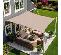 Bâche d'ombrage rectangulaire imperméable, 4x6 mètres, couleur taupe
