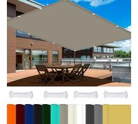 Bâche D'Ombrages Voiles Solaire 3.5 x 4.2 m 98% UV Protection,Polyester, Filet d'ombrage Potager avec 4 X Cordes de 1.5M pour Pergola, Fleurs, Patio Lawn., Kaki