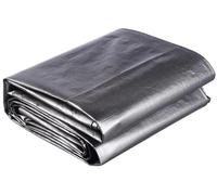 Bâche en PE étanche - Tringle de protection solaire - Fabrication robuste - Avec œillets - 3 x 6 mètres - Gris
