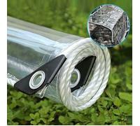 Bâche en Plastique PVC Bâche Imperméable Transparente Indéchirable et Coupe-Vent Bâche pour Les Plantes Serre Toit（1.1m X 2.9m）