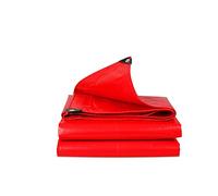 Bâche en polyéthylène rouge 2 x 2 m, imperméable et UV/coupe-vent, bâche tissée pour jardin, extérieur et voiture - Design perforé