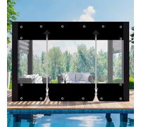 Bâche en PVC avec deux fermetures éclair, épaisse, 0.55mm, 650 g/m2, imperméable, rideaux d'extérieur en vinyle pour Patio, Pergola, Gazebo, porche Gris foncé