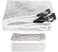Bâche en PVC - Bâche de protection - 2 x 6 m - 0,3 mm - Imperméable - Résistante aux intempéries - Avec œillets - Pliable - Transparente