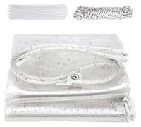 Bâche en PVC - Bâche de protection transparente - 420 g/m² - Imperméable - Résistante aux intempéries - Œillets renforcés - 3 x 4 m - Transparente
