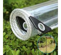 Bâche en PVC étanche - Bâche transparente en plastique - Protection pour jardin - Haute transmission de la lumière - 2,5 m x 5 m - Transparente