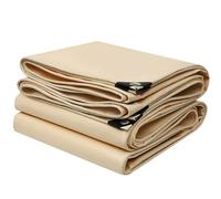 Bâche en PVC Feuille de bâche beige robuste 500 g/m², Couvre-sol imperméable, Housse de protection polyvalente pour mobilier d'extérieur, camping, caravane, voiture, avec œillets renforcés(2x2m)