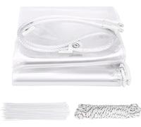 Bâche en PVC transparent - Bâche de protection - 3 x 3 m - 420 g/m² - Imperméable - Très résistante - Résistante au vent et au gel - Blanche