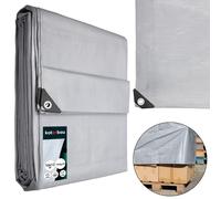 Bâche en tissu KOTARBAU® de 10x12 mètres, couleur argent, grammage 160g/m². Bâche de protection, renforcée avec des œillets, bâche de chantier, cordage inclus, imperméable, résistante à la déchirure,