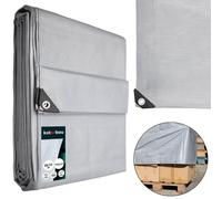 Bâche en tissu KOTARBAU® de 8x10 mètres, couleur argent, 160g/m², bâche de protection, œillets renforcés, bâche de protection, bâche de chantier, avec cordon, imperméable, résistante à la déchirure, b
