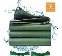 Bâche en toile - Toile - 650 g/m² - Imperméable - Résistante aux UV - Indéchirable - 3 × 4 m - Verte