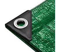 Bâche étanche de 2x2 mètres - 150 g/m², couleur verte, toile de tente avec œillets, idéale pour le sol de tente