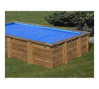 Bâche été rectangulaire pour piscine bois mint 9,70 x 3,80m 400µ