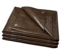 Bâche Garronda – 10 x 10 m, 200 g/m² – Bâche imperméable, avec œillets – Résistante aux UV, indéchirable, anti-moisissure – Bâche en PE pour meubles de jardin, voiture, bois – GD-0162, marron