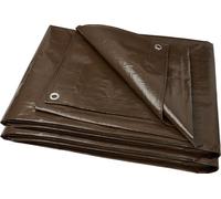Bâche Garronda – 5 x 8 m, 200 g/m² – Bâche imperméable, avec œillets – Résistante aux UV, indéchirable, anti-moisissure – Bâche en tissu PE pour meubles de jardin, voiture, bois – GD-0162, marron