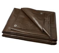 Bâche Garronda – 8 x 10 m, 200 g/m² – Bâche imperméable, avec œillets – Résistante aux UV, indéchirable, anti-moisissure – Bâche en tissu PE pour meubles de jardin, voiture, bois – GD-0162, marron
