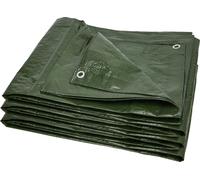 Bâche Garronda imperméable, avec œillets – 12 x 15 m, 80 g/m² – Bâche en tissu PE – Résistante aux UV, lavable – Bâche imperméable pour meubles de jardin, bois et outils – GD-0162, verte