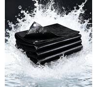 Bâche Imperméable 140 x 200 cm Bâche de Remorque, Bâches Industrielle en PE 160G/M², Intempéries, Lourde et Résistante, Indéchirable, Anti UV, avec Oeillets pour Exterieur, Jardin, Noir