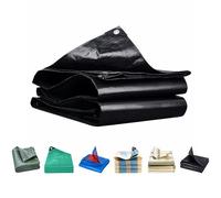 Bâche Imperméable 140 x 260 cm en PE 160G/M², Intempéries, Lourde et Résistante, Indéchirable, Anti UV, Bâche de Remorque, Bâches Industrielle avec Oeillets pour Exterieur, Jardin, Noir