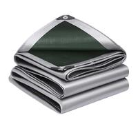 Bâche Imperméable,200g/m² PE 1.2x2.4m Bâche de Protection Extérieur en Polyéthylène,Anti UV Bache Camion,avec œillets Toile de Protection Pergola,Serre,Baches Imperméables pour Exterieur,argenté Vert