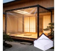 Bâche Imperméable 220 x 260 cm 80 G M², PVC, Imperméables, Résistant à La Poussière, Protection Contre Le Vent et Indéchirable, Bâche Imperméable Transparente pour Jardin, incolore