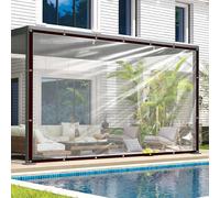 Bâche imperméable avec œillets - 2 x 5 cm - Film Plastique Transparent pour Protection Contre la Pluie et Isolation hivernale - Bâche Transparente pour Jardin, terrasse et Balcon - Résistante aux