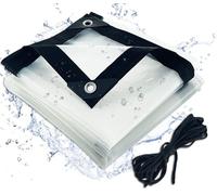 Bâche imperméable et transparente avec œillets, housse, bâche de protection, bâche résistante aux intempéries pour l'extérieur, mobilier de jardin, plantes, serre, toit d'enclos pour animaux (3 x 4 m)