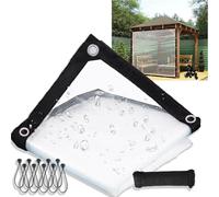 Bâche imperméable robuste de 3,3 x 6,3 m | 332 x 632 cm - Bâche imperméable pour jardin et extérieur, résistante aux UV - Bâche en polyéthylène transparente