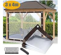 Bâche Imperméable Transparente avec œillet,3x4m Bâche de Protection Plantes,Imperméable à la Pluie,Résistant à la Poussière