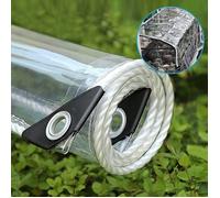 Bâche Industrielle Bâche Transparente avec œillets, Bâche Transparente en Plastique Imperméable 0.35mm, 1.9x1.9m